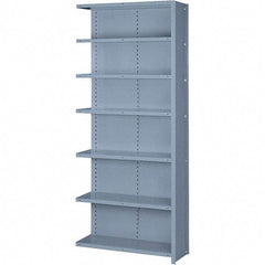 Lyon - 7 Shelf, 600 Lb. Capacity, Closed Shelving Add-On Unit - 36 Inch Wide x 12 Inch Deep x 84 Inch High, Gray - Benchmark Tooling