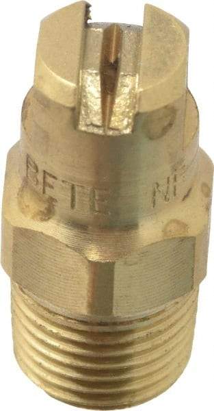 Bete Fog Nozzle - 1/8" Pipe, 90° Spray Angle, Brass, Standard Fan Nozzle - Male Connection, 0.79 Gal per min at 100 psi, 0.057" Orifice Diam - Benchmark Tooling