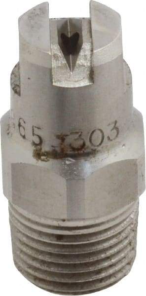 Bete Fog Nozzle - 1/8" Pipe, 65° Spray Angle, Grade 303 Stainless Steel, Standard Fan Nozzle - Male Connection, 1.26 Gal per min at 100 psi, 0.072" Orifice Diam - Benchmark Tooling