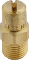 Bete Fog Nozzle - 1/8" Pipe, 90° Spray Angle, Brass, Standard Fan Nozzle - Male Connection, 1.58 Gal per min at 100 psi, 0.08" Orifice Diam - Benchmark Tooling