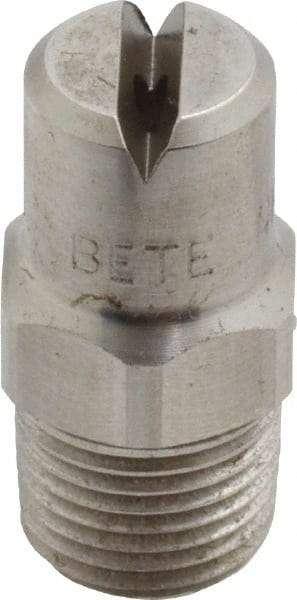 Bete Fog Nozzle - 1/8" Pipe, 90° Spray Angle, Grade 303 Stainless Steel, Standard Fan Nozzle - Male Connection, 1.58 Gal per min at 100 psi, 0.08" Orifice Diam - Benchmark Tooling