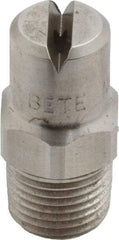 Bete Fog Nozzle - 1/8" Pipe, 90° Spray Angle, Grade 303 Stainless Steel, Standard Fan Nozzle - Male Connection, 1.58 Gal per min at 100 psi, 0.08" Orifice Diam - Benchmark Tooling