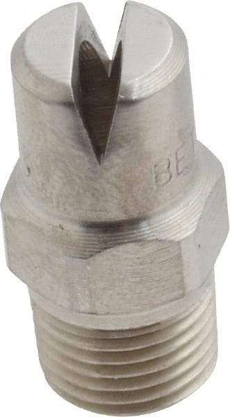 Bete Fog Nozzle - 1/8" Pipe, 120° Spray Angle, Grade 303 Stainless Steel, Standard Fan Nozzle - Male Connection, 6.32 Gal per min at 100 psi, 5/32" Orifice Diam - Benchmark Tooling