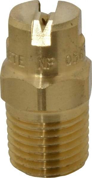 Bete Fog Nozzle - 1/4" Pipe, 65° Spray Angle, Brass, Standard Fan Nozzle - Male Connection, 0.79 Gal per min at 100 psi, 0.057" Orifice Diam - Benchmark Tooling