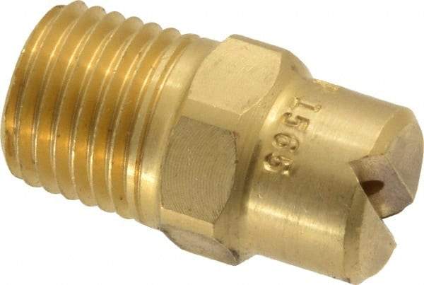 Bete Fog Nozzle - 1/4" Pipe, 65° Spray Angle, Brass, Standard Fan Nozzle - Male Connection, 2.37 Gal per min at 100 psi, 3/32" Orifice Diam - Benchmark Tooling