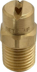 Bete Fog Nozzle - 1/4" Pipe, 65° Spray Angle, Brass, Standard Fan Nozzle - Male Connection, 4.74 Gal per min at 100 psi, 0.141" Orifice Diam - Benchmark Tooling