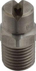 Bete Fog Nozzle - 1/4" Pipe, 65° Spray Angle, Grade 303 Stainless Steel, Standard Fan Nozzle - Male Connection, 4.74 Gal per min at 100 psi, 0.141" Orifice Diam - Benchmark Tooling