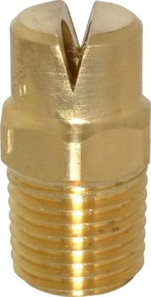 Bete Fog Nozzle - 1/4" Pipe, 120° Spray Angle, Brass, Standard Fan Nozzle - Male Connection, 11.1 Gal per min at 100 psi, 0.203" Orifice Diam - Benchmark Tooling