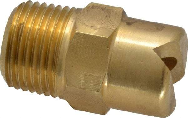 Bete Fog Nozzle - 3/8" Pipe, 65° Spray Angle, Brass, Standard Fan Nozzle - Male Connection, 15.8 Gal per min at 100 psi, 1/4" Orifice Diam - Benchmark Tooling