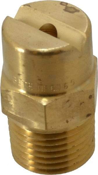 Bete Fog Nozzle - 1/2" Pipe, 65° Spray Angle, Brass, Standard Fan Nozzle - Male Connection, 9.49 Gal per min at 100 psi, 0.186" Orifice Diam - Benchmark Tooling