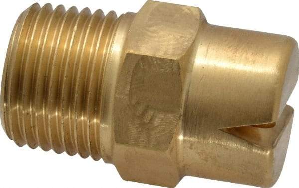 Bete Fog Nozzle - 1/2" Pipe, 120° Spray Angle, Brass, Standard Fan Nozzle - Male Connection, 15.8 Gal per min at 100 psi, 1/4" Orifice Diam - Benchmark Tooling