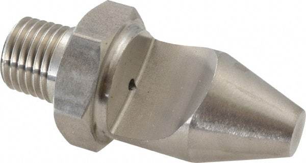 Bete Fog Nozzle - 1/4" Pipe, 50° Spray Angle, Grade 303 Stainless Steel, High Impact - Narrow Fan Nozzle - Male Connection, 1.58 Gal per min at 100 psi, 0.078" Orifice Diam - Benchmark Tooling