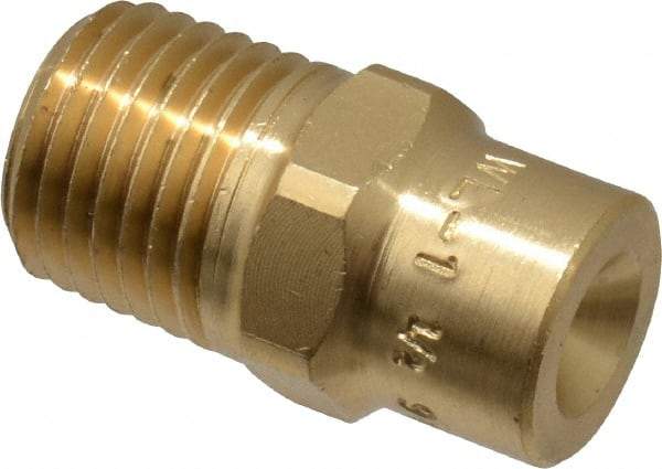 Bete Fog Nozzle - 1/4" Pipe, 90° Spray Angle, Brass, Full Cone Nozzle - Male Connection, 2.31 Gal per min at 100 psi, 0.109" Orifice Diam - Benchmark Tooling