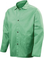 Steiner - Size L Flame Resistant/Retardant Jacket - Green, Cotton, Snaps Closure, 48 to 50" Chest - Benchmark Tooling