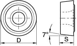 Kennametal - RCMT10T3M0 Grade KC725M Carbide Milling Insert - TiN/TiCN/TiN Finish, 5/32" Thick, 10mm Inscribed Circle - Benchmark Tooling