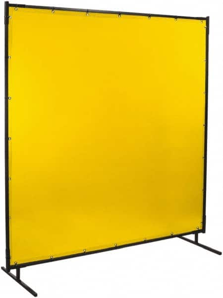 Steiner - 8 Ft. Wide x 6 Ft. High x 3/4 Inch Thick, 14 mil Thick Transparent Vinyl Portable Welding Screen Kit - Yellow - Benchmark Tooling