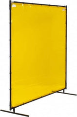 Steiner - 6 Ft. Wide x 6 Ft. High x 3/4 Inch Thick, 14 mil Thick Transparent Vinyl Portable Welding Screen Kit - Yellow - Benchmark Tooling