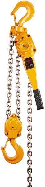 Harrington Hoist - 12,000 Lb Lifting Capacity, 15' Lift Height, Lever Hoist - Made from Chain, 72 Lb Avg Pull to Lift Rated Load, 2 Chains - Benchmark Tooling