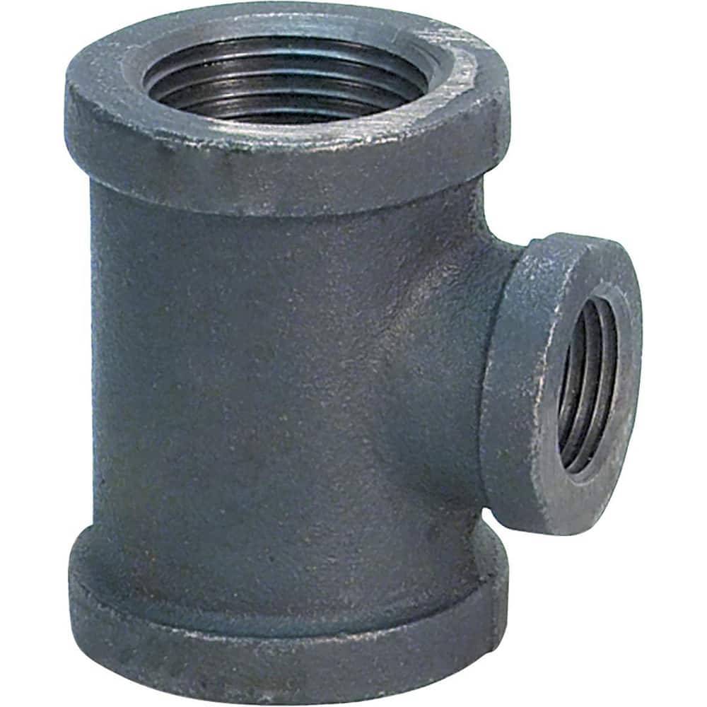 Black Pipe Fittings; Fitting Type: Reducing Branch Tee; Fitting Size: 1-1/2″ x 1-1/4″; Material: Malleable Iron; Finish: Black; Fitting Shape: Tee; Thread Standard: NPT; Connection Type: Threaded; Lead Free: No; Standards: ASME B16.3; ASME B1.2.1