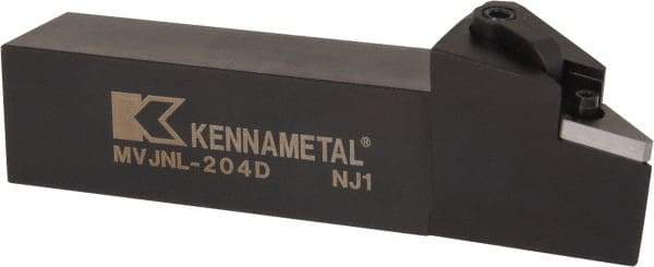 Kennametal - MVJN, Left Hand Cut, 3° Lead Angle, 1-1/4" Shank Height x 1-1/4" Shank Width, Negative Rake Indexable Turning Toolholder - 6" OAL, VN..43. Insert Compatibility, Series Kenloc - Benchmark Tooling