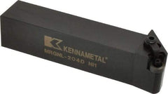 Kennametal - MRGN, Left Hand Cut, 15° Lead Angle, 1-1/4" Shank Height x 1-1/4" Shank Width, Negative Rake Indexable Turning Toolholder - 6" OAL, RN..43 Insert Compatibility, Series Kenloc - Benchmark Tooling