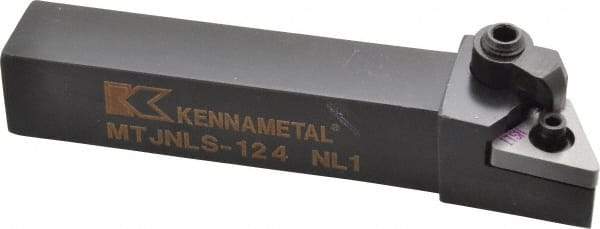 Kennametal - MTJN, Left Hand Cut, 3° Lead Angle, 3/4" Shank Height x 3/4" Shank Width, Negative Rake Indexable Turning Toolholder - 4-1/2" OAL, TN..43. Insert Compatibility, Series Kenloc - Benchmark Tooling