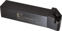 Kennametal - MRGN, Left Hand Cut, 15° Lead Angle, 1-1/4" Shank Height x 1-1/4" Shank Width, Negative Rake Indexable Turning Toolholder - 6" OAL, RN..43 Insert Compatibility, Series Kenloc - Benchmark Tooling