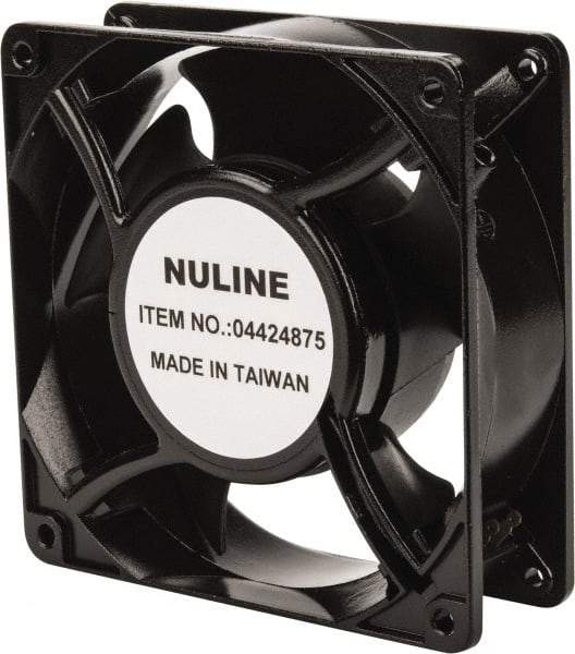 Value Collection - 230 Volts, AC, 53 CFM, Square Tube Axial Fan - 0.9 Amp Rating, 1,850 to 2,100 RPM, 4.7" High x 4.7" Wide x 1-1/2" Deep - Benchmark Tooling