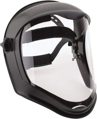 Uvex - Acrylonitrile Butadiene Styrene (ABS) Black Ratchet Adjustment, Face Shield & Headgear Set - 14-1/4" Wide x 9-3/8" High, Uncoated, Clear Window - Benchmark Tooling