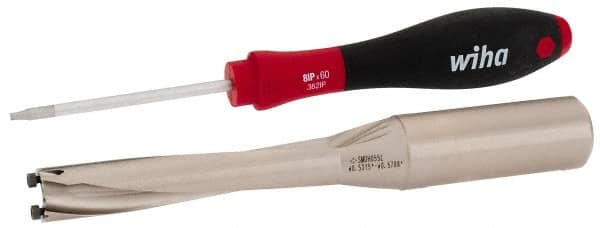 Sumitomo - 13.5 to 14.5mm Diam, 5xD, 3.15" Max Depth, 3/4" Shank Diam, 3.708" Flute, 5.708" OAL, Replaceable Tip Drill - SMDT Insert, SMDH Toolholder, Series SMD - Benchmark Tooling