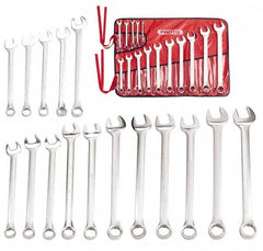 Proto - 31 Piece, 5/16" to 2-1/2", 12 Point Combination Wrench Set - Inch Measurement Standard, Satin Finish, Comes in Nylon Roll - Benchmark Tooling