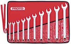 Proto - 10 Piece, 7/16 to 1", Combination Wrench Set - Inch System of Measurement, Satin Finish, Comes in Nylon Roll - Benchmark Tooling