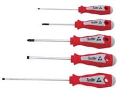 Xcelite - 5 Piece Phillips & Slotted Screwdriver Set - Blade Sizes: Width 3/16, 1/4 & 1/8, Bit Sizes: Philips #1 & #2 - Benchmark Tooling