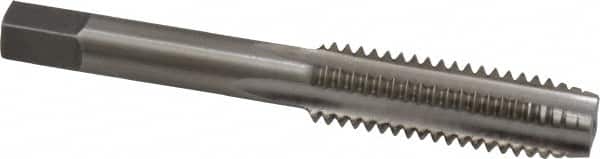 Interstate - 7/16-14 UNC 4 Flute Bright Finish High Speed Steel Straight Flute Standard Hand Tap - Plug, Right Hand Thread, 3-5/32" OAL, 1-7/16" Thread Length, H1 Limit, Oversize - Exact Industrial Supply