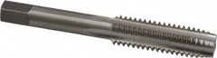 Interstate - 7/16-14 UNC 4 Flute Bright Finish High Speed Steel Straight Flute Standard Hand Tap - Plug, Right Hand Thread, 3-5/32" OAL, 1-7/16" Thread Length, H1 Limit, Oversize - Exact Industrial Supply