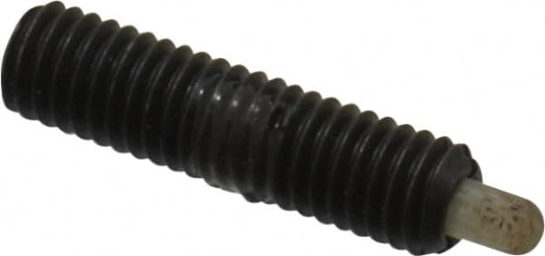 Gibraltar - 10-32, 3/4" Thread Length, 1/8" Plunger Projection, Steel Threaded Spring Plunger - 0.09 - 0.092" Max Plunger Diam, 3/4" Plunger Length, 1.3 Lb Init End Force, 2.7 Lb Final End Force - Benchmark Tooling