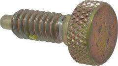 Gibraltar - 1/4-20, 1/2" Thread Length, 0.123" Max Plunger Diam, 1 Lb Init to 4 Lb Final End Force, Knob Handle Plunger - Knurled Knob, 0.79" Body Length, 1/2" Length Under Head/Shoulder, 1/8" Plunger Projection - Benchmark Tooling