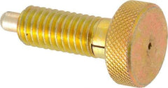 Gibraltar - 3/8-16, 3/4" Thread Length, 0.185 to 0.186" Max Plunger Diam, 0.5 Lb Init to 3 Lb Final End Force, Locking Knob Handle Plunger - Knurled Knob, 0.97" Length Under Head/Shoulder, 0.22" Plunger Projection - Benchmark Tooling