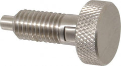 Gibraltar - 1/2-13, 0.65" Thread Length, 1/4 to 1/4" Max Plunger Diam, 0.5 Lb Init to 4 Lb Final End Force, Locking Knob Handle Plunger - Knurled Knob, 0.9" Length Under Head/Shoulder, 1/4" Plunger Projection - Benchmark Tooling