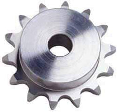 U.S. Tsubaki - 16 Teeth, 3/8" Chain Pitch, Chain Size 35, Plain Bore Sprocket - 1/2" Bore Diam, 1.922" Pitch Diam, 2.11" Outside Diam - Benchmark Tooling