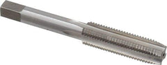 Interstate - 7/16-20 UNF 4 Flute Bright Finish High Speed Steel Straight Flute Standard Hand Tap - Plug, Right Hand Thread, 3-5/32" OAL, 1-7/16" Thread Length, H2 Limit, Oversize - Exact Industrial Supply
