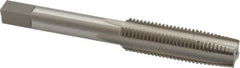 Interstate - 7/16-20 UNF 4 Flute Bright Finish High Speed Steel Straight Flute Standard Hand Tap - Taper, Right Hand Thread, 3-5/32" OAL, 1-7/16" Thread Length, H2 Limit, Oversize - Exact Industrial Supply
