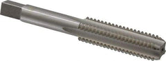 Interstate - 1/2-13 UNC 4 Flute Bright Finish High Speed Steel Straight Flute Standard Hand Tap - Bottoming, Right Hand Thread, 3-3/8" OAL, 1-21/32" Thread Length, H2 Limit, Oversize - Exact Industrial Supply