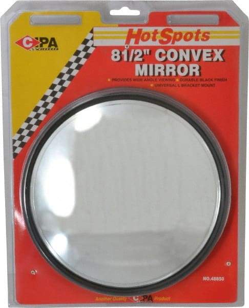 Value Collection - Automotive Full Size Convex Round Mirror with L Bracket - Black, 8-1/2" Mirror Diam - Benchmark Tooling