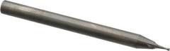RobbJack - 0.023", 0.0345" LOC, 1/8" Shank Diam, 1-1/2" OAL, 2 Flute, Solid Carbide Square End Mill - Single End, Uncoated, Spiral Flute, 30° Helix, Centercutting, Right Hand Cut, Right Hand Flute, Series SS-2 - Benchmark Tooling