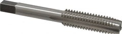 Interstate - 7/16-14 UNC 4 Flute Bright Finish High Speed Steel Straight Flute Standard Hand Tap - Plug, Right Hand Thread, 3-5/32" OAL, 1-7/16" Thread Length, H3 Limit, Oversize - Exact Industrial Supply