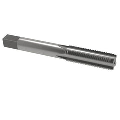 Interstate - 7/16-20 UNF 4 Flute Bright Finish High Speed Steel Straight Flute Standard Hand Tap - Plug, Right Hand Thread, 3-5/32" OAL, 1-7/16" Thread Length, H3 Limit, Oversize - Exact Industrial Supply