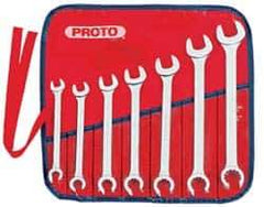 Proto - 7 Piece, 3/8" to 3/4", 12 Point Flare Nut Wrench Set - Inch Measurement Standard, Satin Finish, Comes in Pouch - Benchmark Tooling