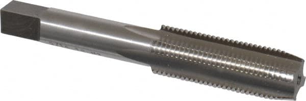 Interstate - 9/16-18 UNF 4 Flute Bright Finish High Speed Steel Straight Flute Standard Hand Tap - Plug, Right Hand Thread, 3-19/32" OAL, 1-21/32" Thread Length, H3 Limit, Oversize - Exact Industrial Supply