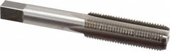 Interstate - 9/16-18 UNF 4 Flute Bright Finish High Speed Steel Straight Flute Standard Hand Tap - Bottoming, Right Hand Thread, 3-5/8" OAL, 1-21/32" Thread Length, H3 Limit, Oversize - Exact Industrial Supply